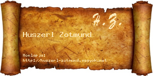 Huszerl Zotmund névjegykártya